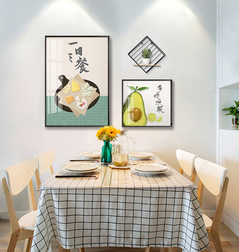 餐厅装饰画轻奢温馨挂画简约客厅高档壁画新中式餐桌饭厅背景墙画-阿里巴巴