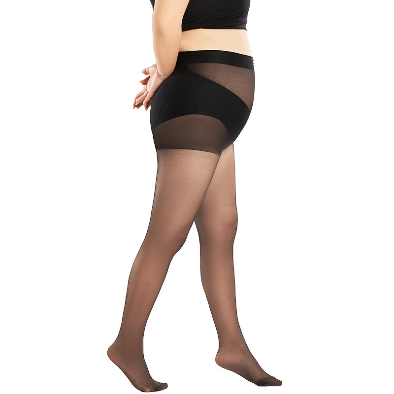 Medias de tamaño grande delgadas de primavera y verano 80 - 200 kg de grasa MM medias negras ocultación 0d ultra delgada anti-gancho de seda