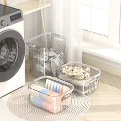 PET Laundry Basket Household Washable Basket Stackable Bathroom Shower Dirty Clothes Storage Basket Bucket Bathroom Gadget