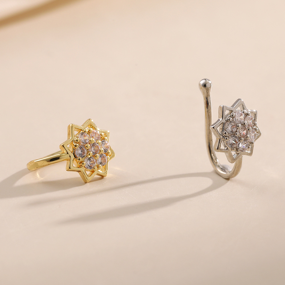 Anello da naso a fiore con zircone geometrico a u in rame_voghion.com