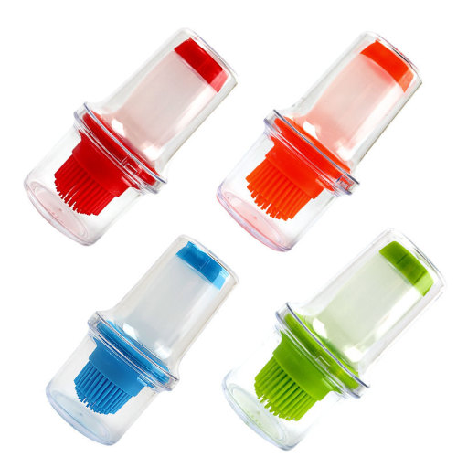 Zibo BBQ cross-border new silicone oil brush with cap oil bottle brush food grade silicone oil brush factory