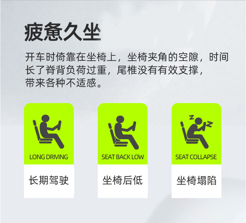 Manufacturer Wholesale Memory Foam Car Lumbar Support Cushion, Memory Foam Car Seat Wedge Pillow, Removable, Washable, and Adjustable