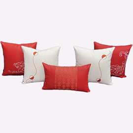 新中式沙发刺绣靠枕抱枕简约轻奢软装布艺靠垫配套客厅卧室