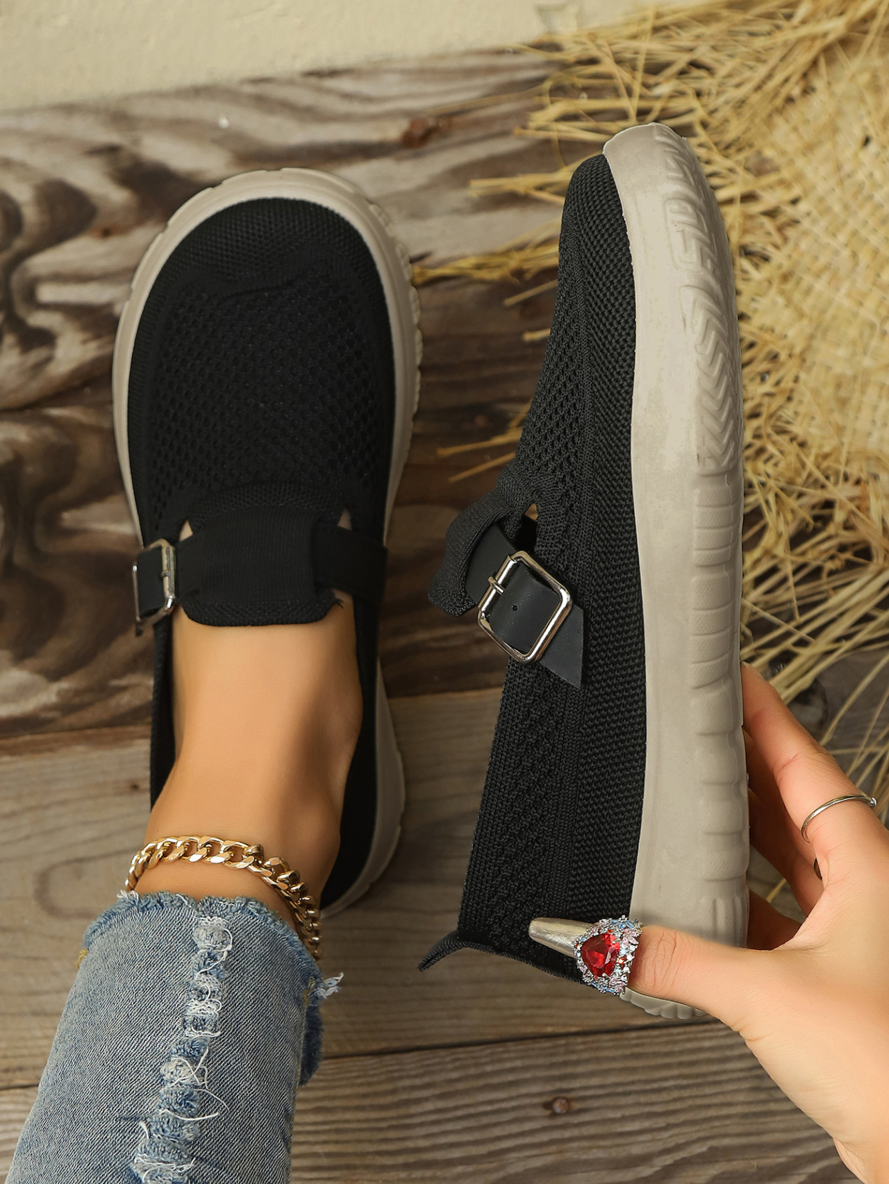 Women's Breathable Mesh Platform Slip-on Casual Shoes For Ladies_voghion.com