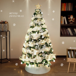 Christmas Decoration Scene Layout 2024 New Christmas Tree Home Large Ornaments Ribbon Lights DIY Indoor