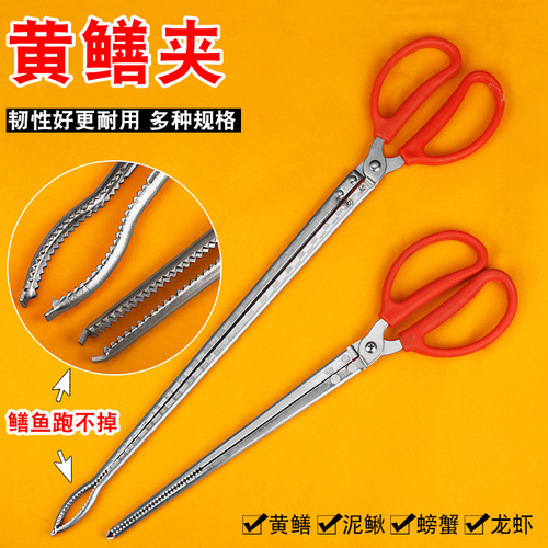 Stainless steel eel clip, eel clip, loach, crab pliers, non-slip, anti-falling, catching garbage clip, manufacturer fire tongs