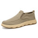 Shoes Men's Summer New Single Shoes British Style Bean Shoes Canvas Shoes Casual Breathable Slip-on Shoes for Dad