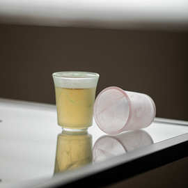 手工水墨琉璃茶杯闻香杯女品茗杯玻璃功夫茶具主人杯小酒杯