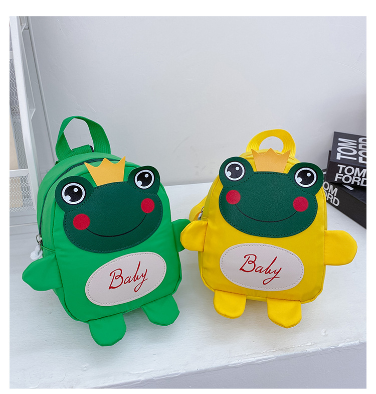 Kindergarten schoolbag for children, boys and girls, 1-3-5 years old, anti-wandering rope, cute frog, double-shoulder baby small backpack undefined