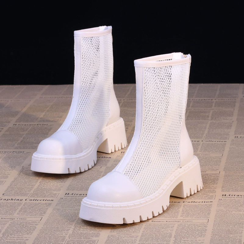 Martens, summer breathable low boots platform, genuine leather