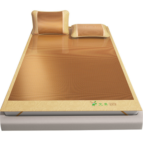 New mugwort and rattan mats, ice silk mats, ancient rattan mats, mother and baby household foldable straw mats, summer air-conditioning mats wholesale