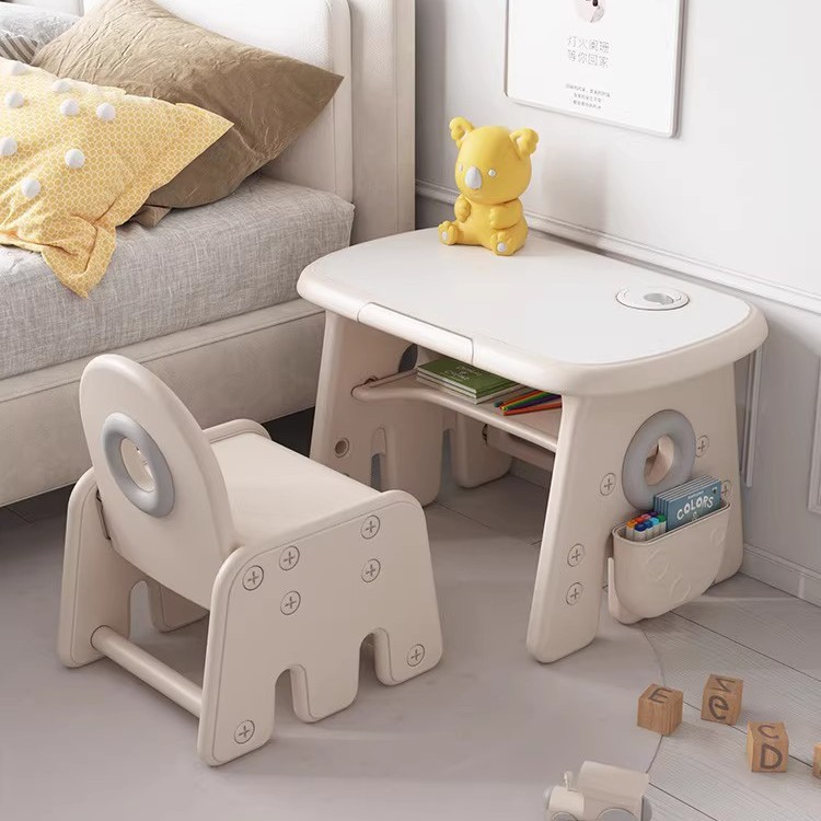 Children's Study Table and Chair Set Can Lift Baby Small Desk Game Table Early Education Table Kindergarten Baby Writing Table