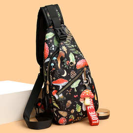 源头厂家女士创意花纹胸包跨境爆款时尚轻便韩版单肩包户外斜挎包