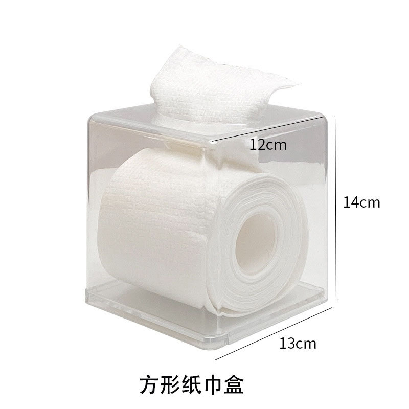 Caja de pañuelos de acrílico transparente Hotel Restaurante cara toalla caja de almacenamiento tubo de papel higiénico rollo de papel caja de pañuelos de tubo