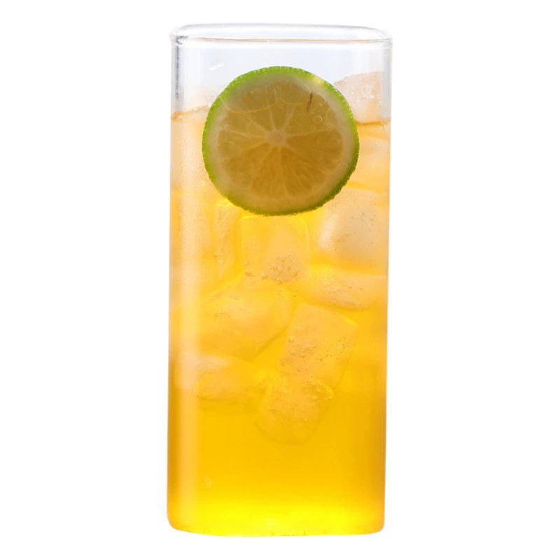 Высокое выглядящее соломенное Термостойкое стекло с крышкой в стиле ins боросиликатное молоко кофейный сок чашка квадратное стекло для рта