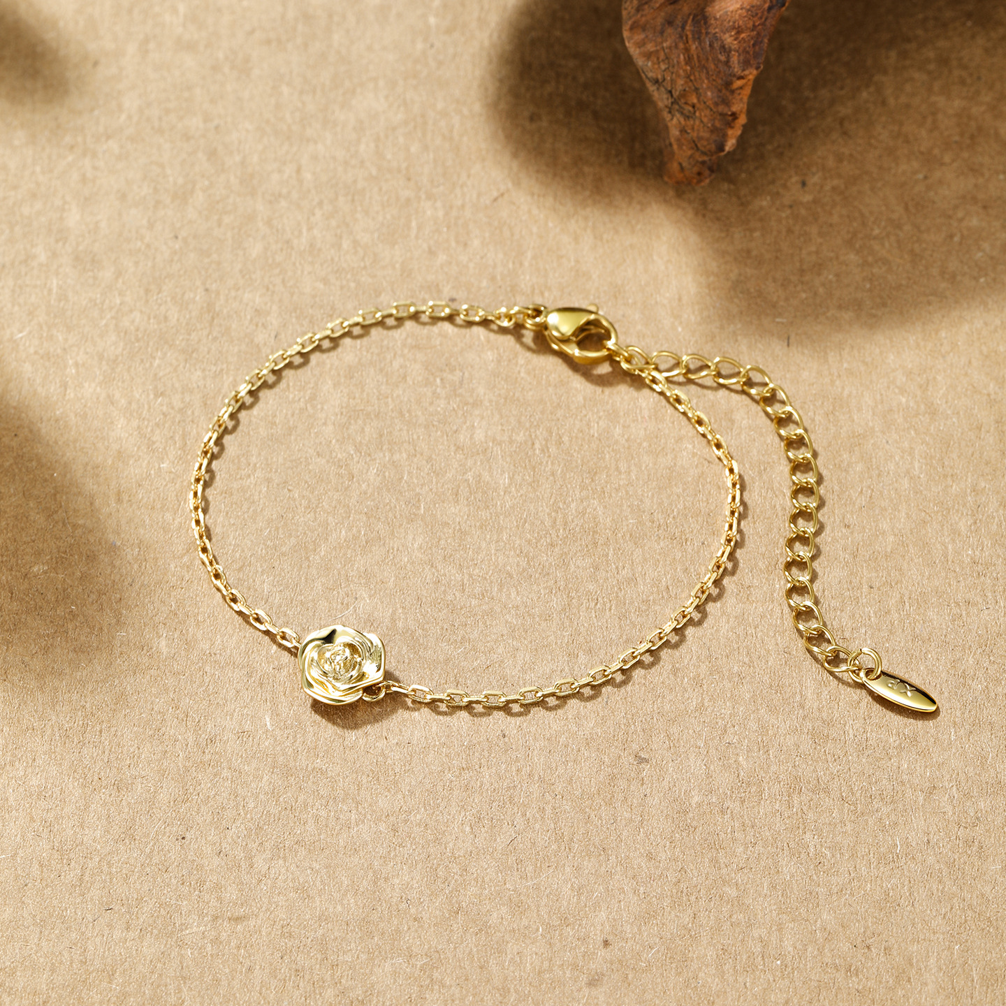 Xuping ligero de moda de lujo aleación de cobre chapado 24k rosa pulsera simple inswind alta sensación de joyería al por mayor mujeres
