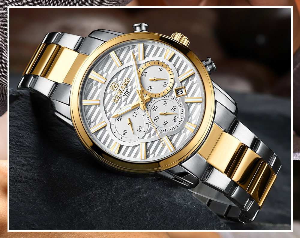 Nouvelle montre récompense nouvelle montre de sport multifonctionnelle bracelet de montre en acier inoxydable pour hommes montre étanche horloge lumineuse 24 heures_voghion.com