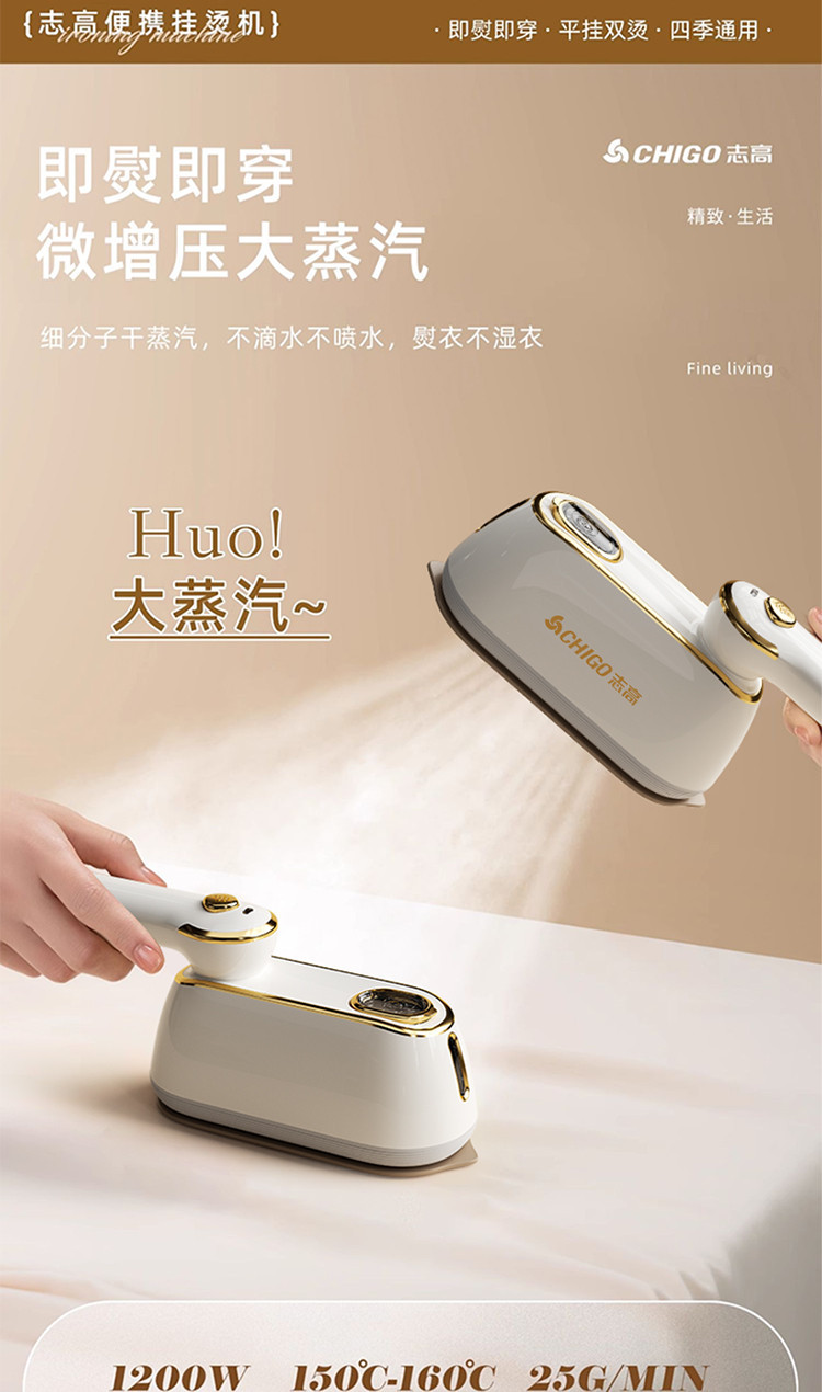 Zhigao handheld steamer, ceramic plate, high power