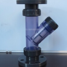 耀炜塑胶现货供应UPVC过滤器塑料透明 Y型过滤器 upvc法兰式Y型器