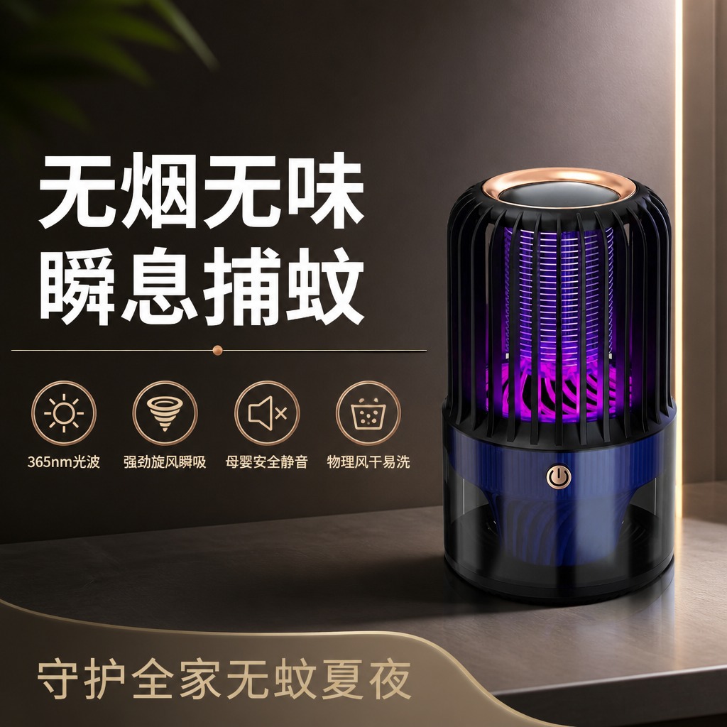 Silent Mosquito Repellent Device, Indoor Mosquito Killer Lamp for Babies, Children, Pregnant Women, Bedroom Wind Suction Trap, Mosquito and Fly Repellent Device