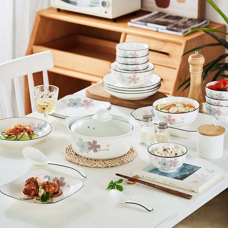 Dishes Tableware Bowl Plate Chopsticks Tableware suit Ceramic Household Rice Bowl Soup Pot Soup Bowl Modern Simple Dishes Tableware Bowl Plate Chopsticks Tableware suit Ceramic Household Rice Bowl Soup Pot Soup Bowl Modern Simple