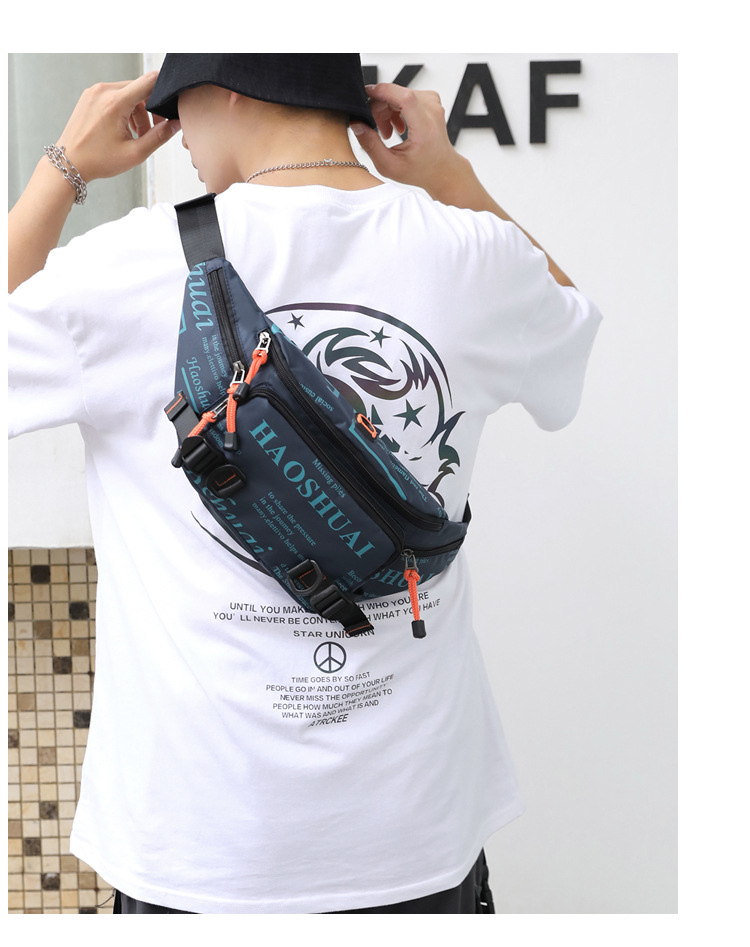 This men's waist bag is a small, lightweight, Instags-style Korean-style chest bag, a versatile and fashionable hip-hop single-shoulder crossbody small bag undefined