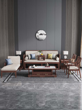 罗汉床新中式胡桃木实木推拉床茶桌椅组合沙发床两用伸缩折叠沙发