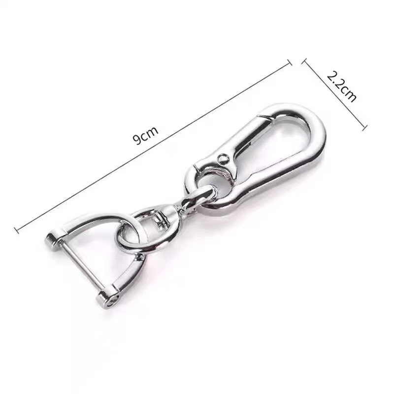 Car Keychain 8-shaped Buckle Horseshoe Buckle Anti-lost Number Plate Braided Rope Key Ring Pendant Simple Creative Gift