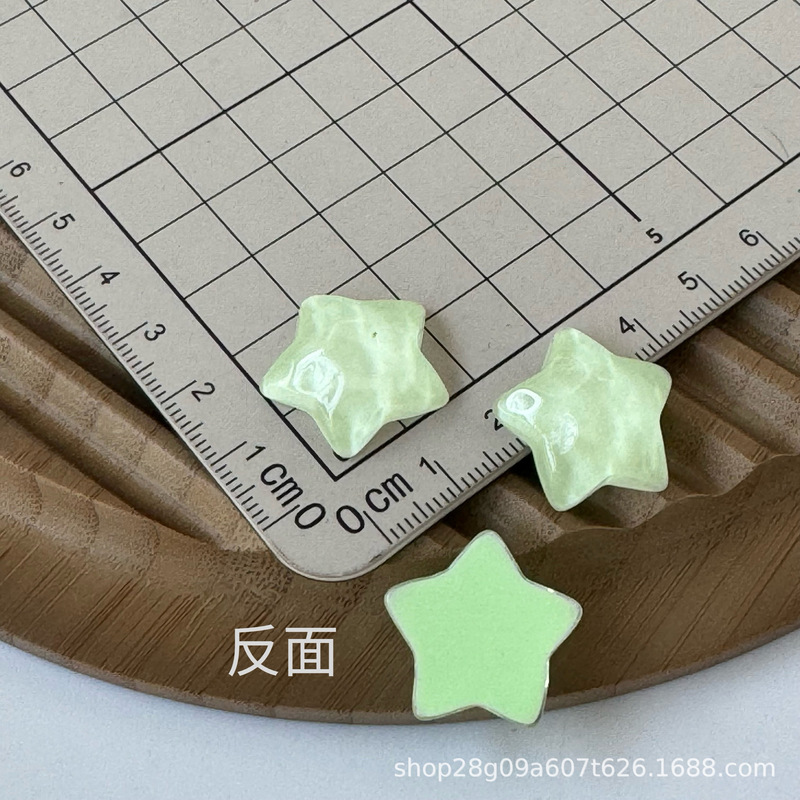 女款冰透水晶五星爱心diy树脂配件饰品手工耳夹吊坠配饰材料批发|undefined