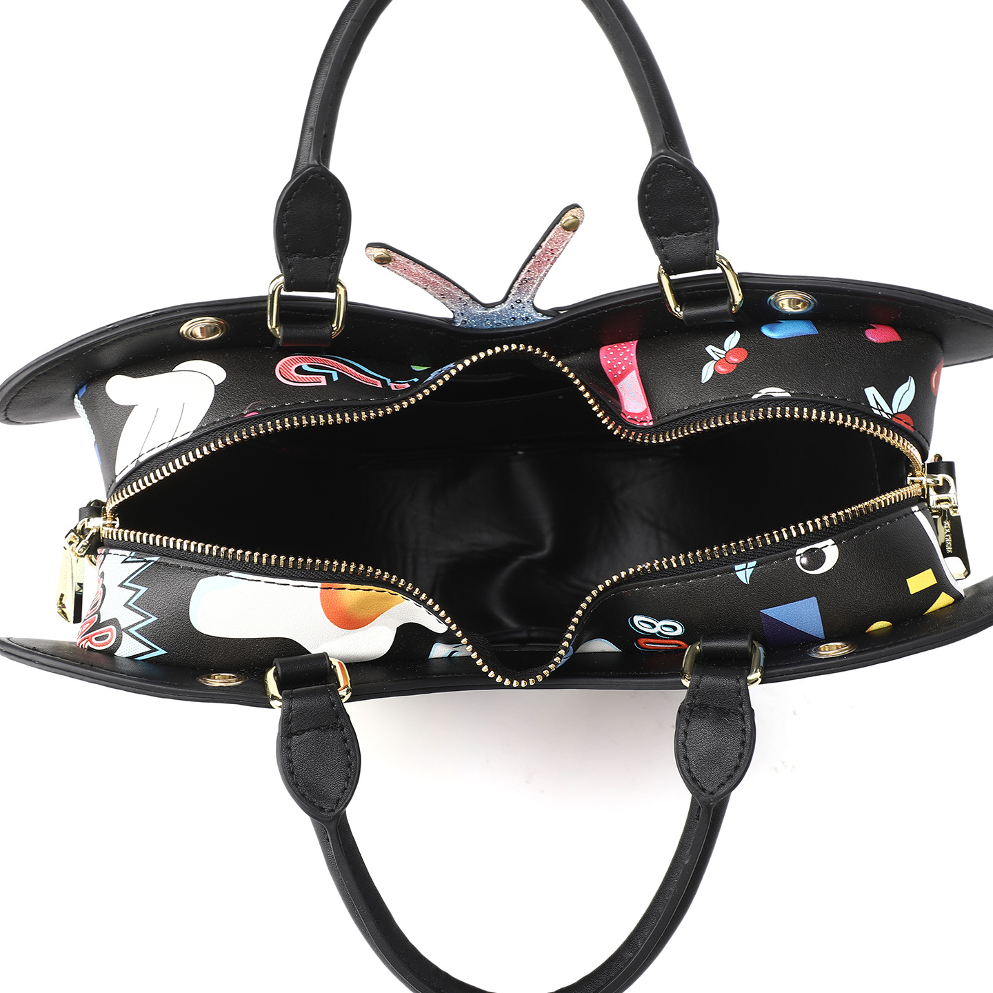 Diseño de impresión de mujer novedosa sensación de nicho colorido bolso de moda multipropósito oblicuo bolsa de mariposa 2855 #