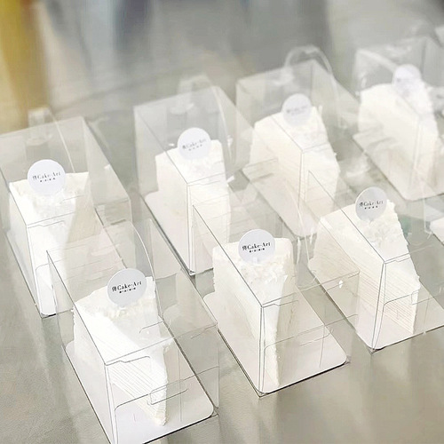 Transparent layer cake suitcase mousse cut into pieces packaging 6-inch/8-inch piece cake packaging box Western pastry packaging