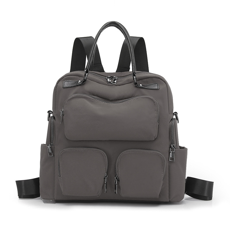 Women's travel backpack with nylon multi-pocket design, lightweight and multifunctional storage travel bag for outdoor use