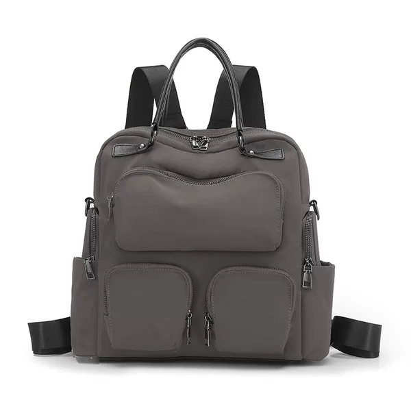 Women's travel backpack with nylon multi-pocket design, lightweight and multifunctional storage travel bag for outdoor use
