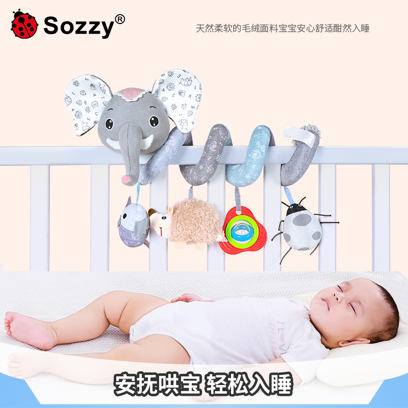 Nuevo Sozy bebé elefante cama-sinuoso coche colgando con música Bell BB dispositivo bebé regalo de peluche de juguete