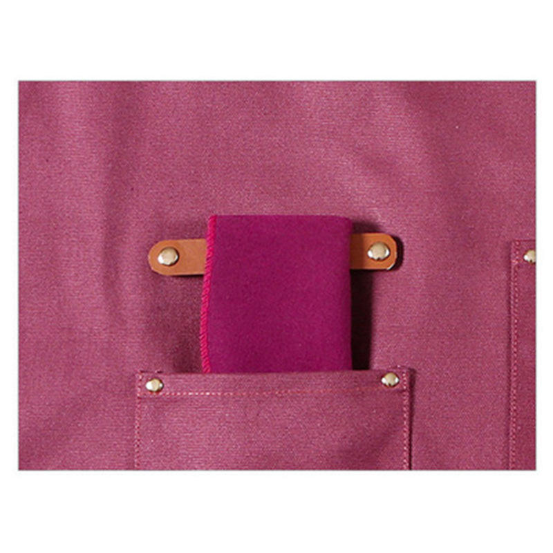 Comercio exterior lona delantal logotipo personalizado barista Barista chef ropa de trabajo Denim delantal por mayor encargo