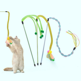 Pet supplies factory direct cross-border small fresh flying insect cat stick a variety of optional interactive stuffy cat toys