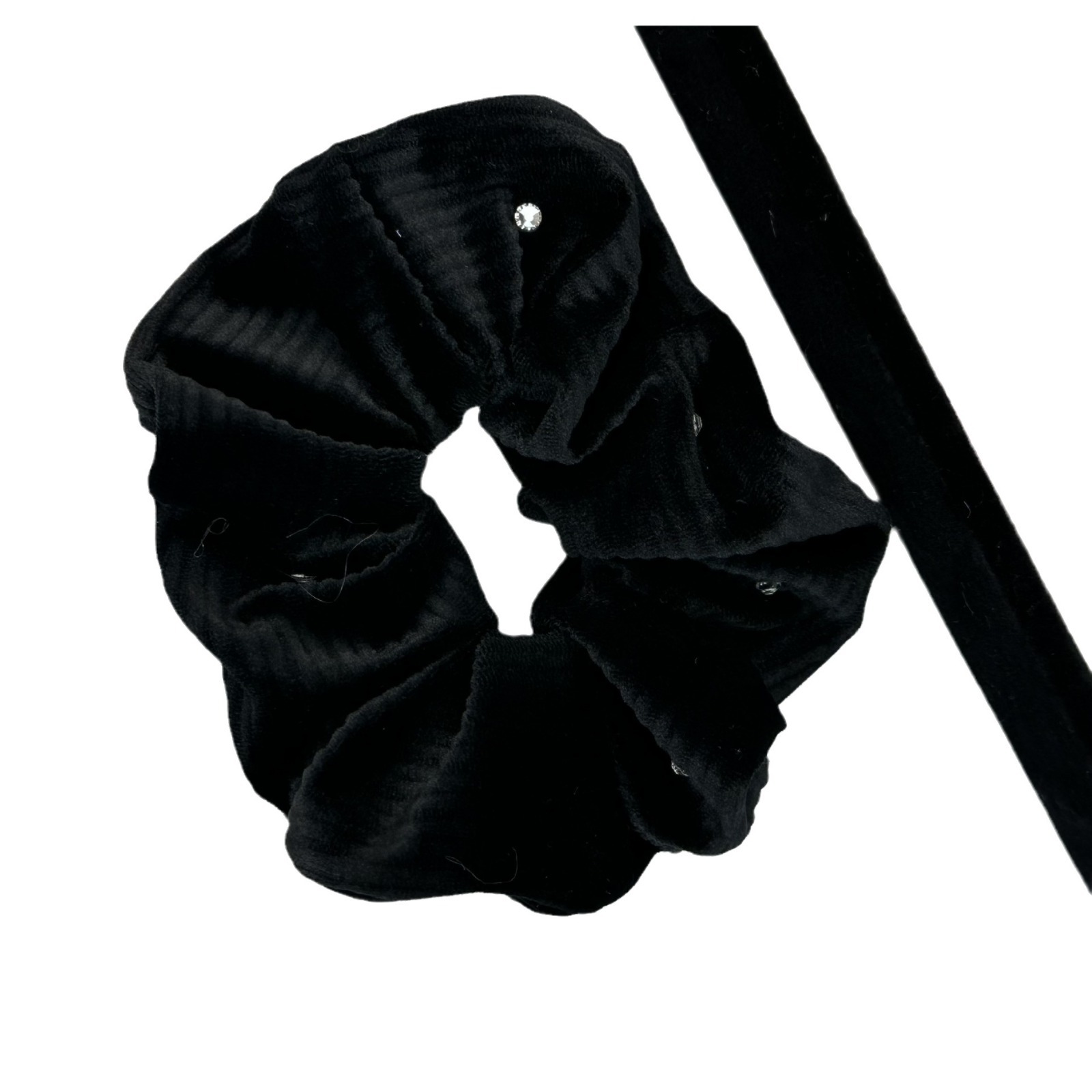 Französisches Retro-Strass-Samt-Dickdarm-Haarband, Haarschmuck, Nische, hochwertiger, hochelastischer Rücken, Kopfband, Haarschmuck_voghion.com