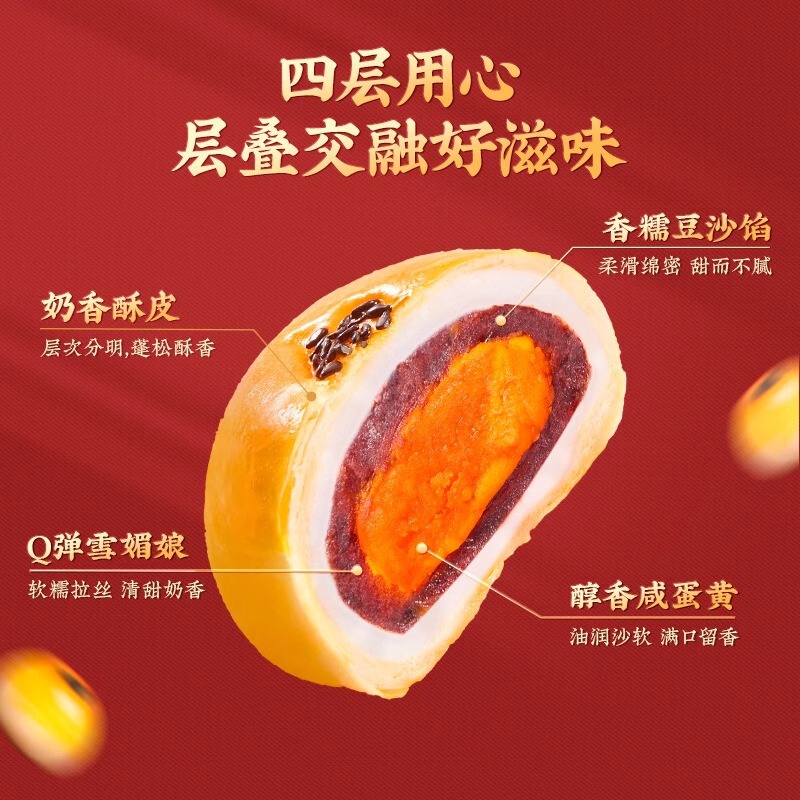 【三只松鼠_蛋黄酥烘焙礼800g*2】四层口感软糯拉丝品质零食糕点|undefined