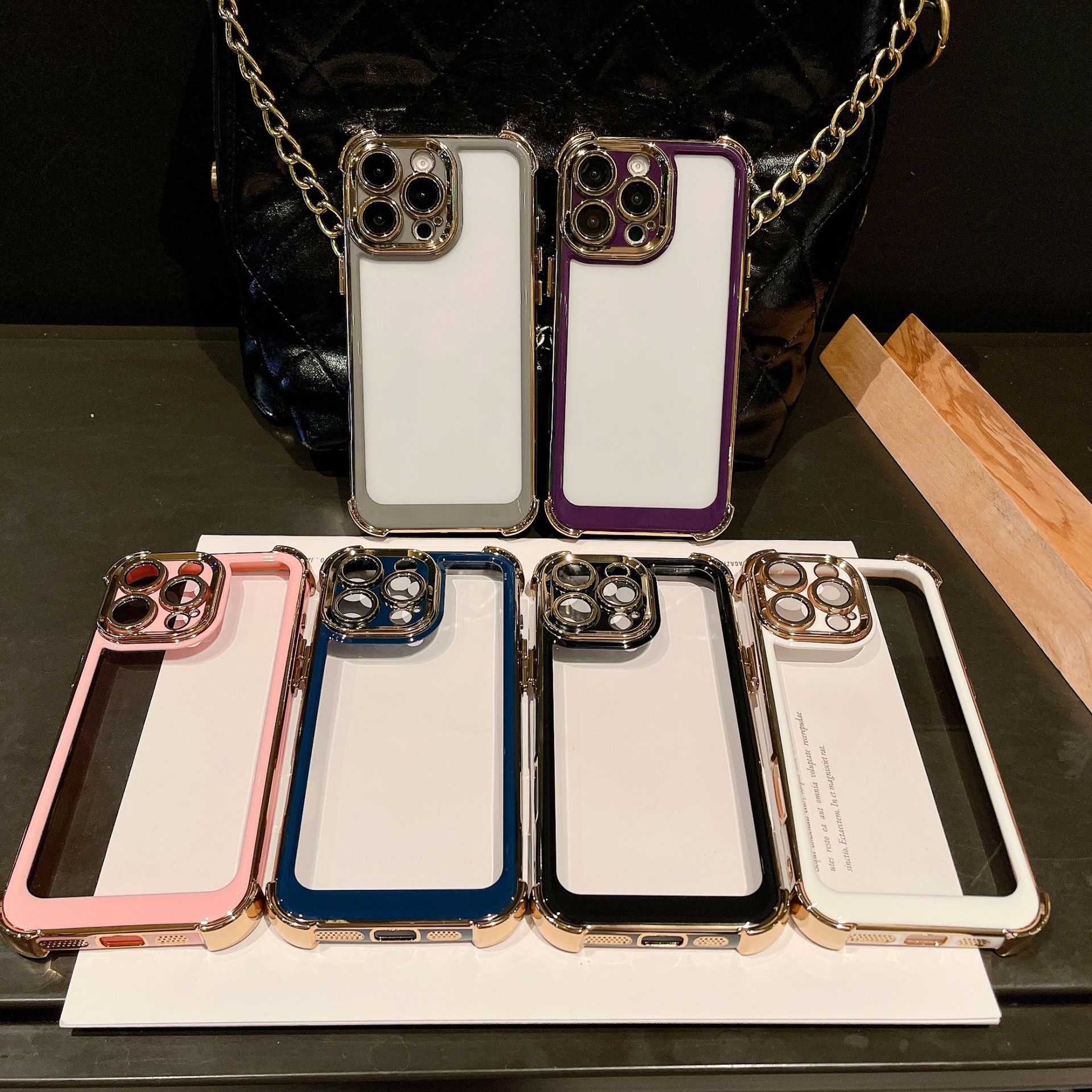 Aplicable para iphone17Promax caso de teléfono celular galvanizado de dos colores a prueba de caídas espaciales manzana 15 cubierta de sensación de alto nivel