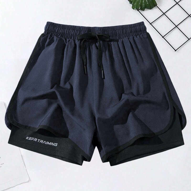 Men's Sports Shorts Running Professional Marathon Track and Field Pants with Lined Double Layer Pants Anti-glare Sports Fitness Men's Sports Shorts Running Professional Marathon Track and Field Pants with Lined Double Layer Pants Anti-glare Sports Fitness