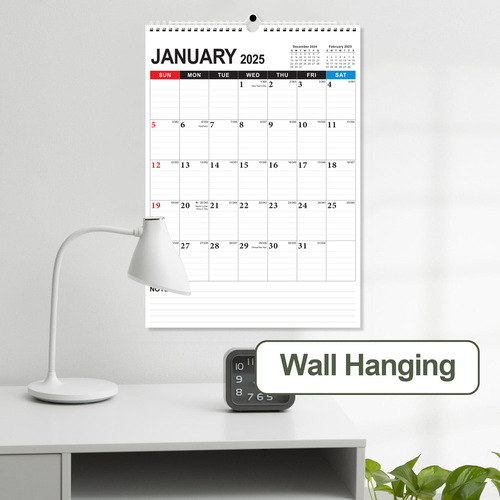 Cross-border hot selling 2024-2025 English calendar YO coil wall calendar multi-country holiday 365-day countdown monthly calendar