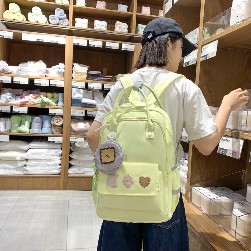 Cross-Border New Trendy Versatile Casual Backpack Large Capacity Backpack Portable Junior High School and High School Student Schoolbag Female