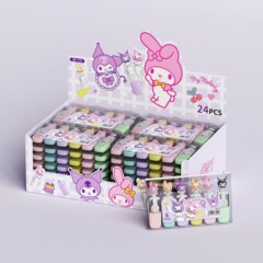 かわいい漫画の三麗欧のミニの6色の蛍光の筆のスーツの形の高い顔の値の学生のカラーのマーカーのペンの卸売り