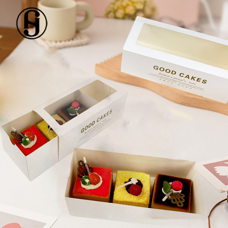 抽屉式瑞士卷蛋糕盒透明开窗长条西点盒毛巾卷烘培食品级打包盒