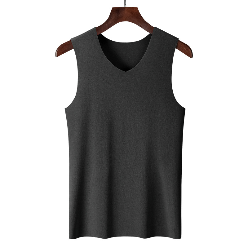 Men's Vest Cotton Inner Wear Traceless Sports Hurdle Cotton Underwear Wide Shoulder Spring and Summer Bottoming Undershirt