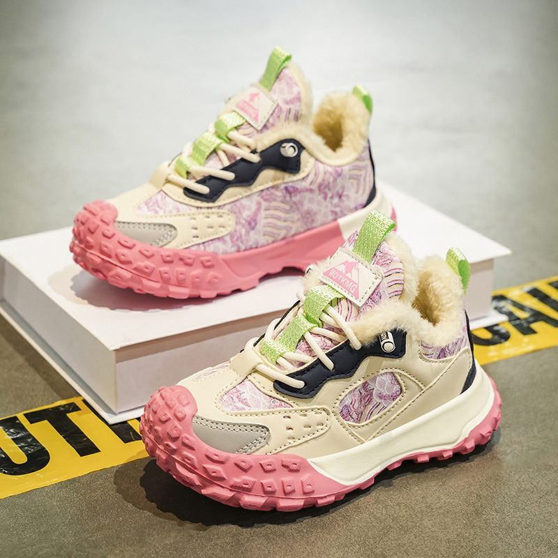 Astro para niños zapatos deportivos Guofeng invierno 2025 nuevo algodón calentamiento zapatos de carrera con suela suave zapatos de papá cómodos