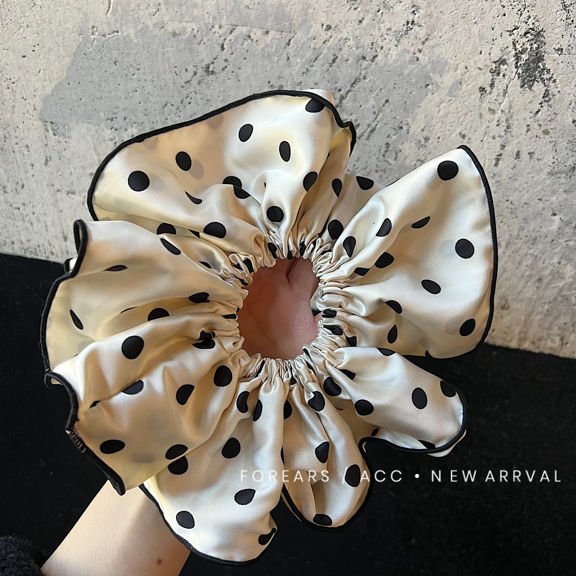 Elegante punto de onda anillo de pelo temperamento clásico tela cuerda de pelo anillo de pelo nuevo toque de cabeza flor de mujer