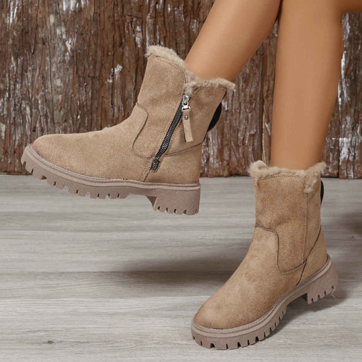 Снежные сапоги Женский тренд 2023 зимний новый средний цилиндр бархат утолщенные теплые хлопчатобумажные туфли меховые сапоги зимние женские сапоги