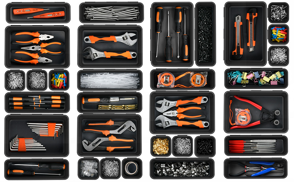 42-in-1 toolbox organizer tray divider suit, desktop drawer organizer, garage organizer