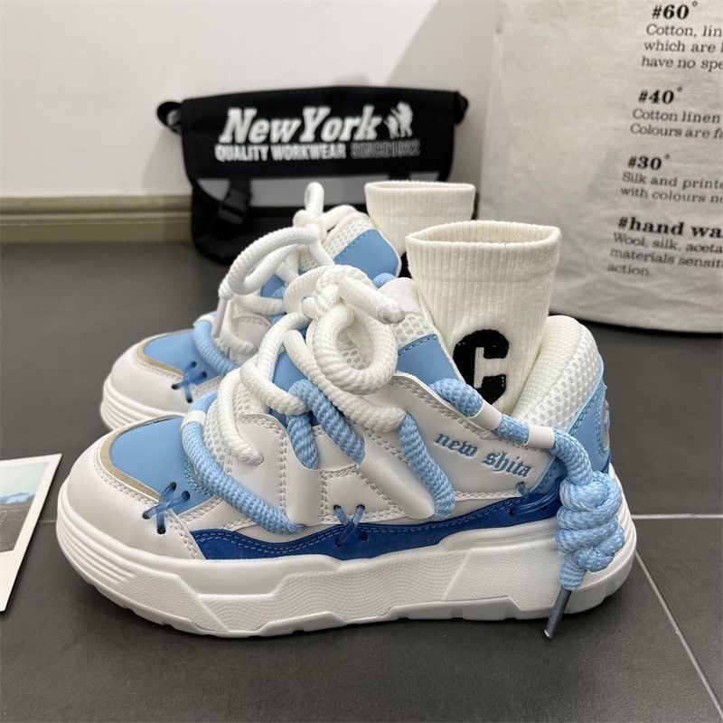 MGG fondo grueso aumento de la tendencia de zapatos de papá para mujeres 2024 primavera estilo universitario versátil zapatos deportivos casuales pan de skate